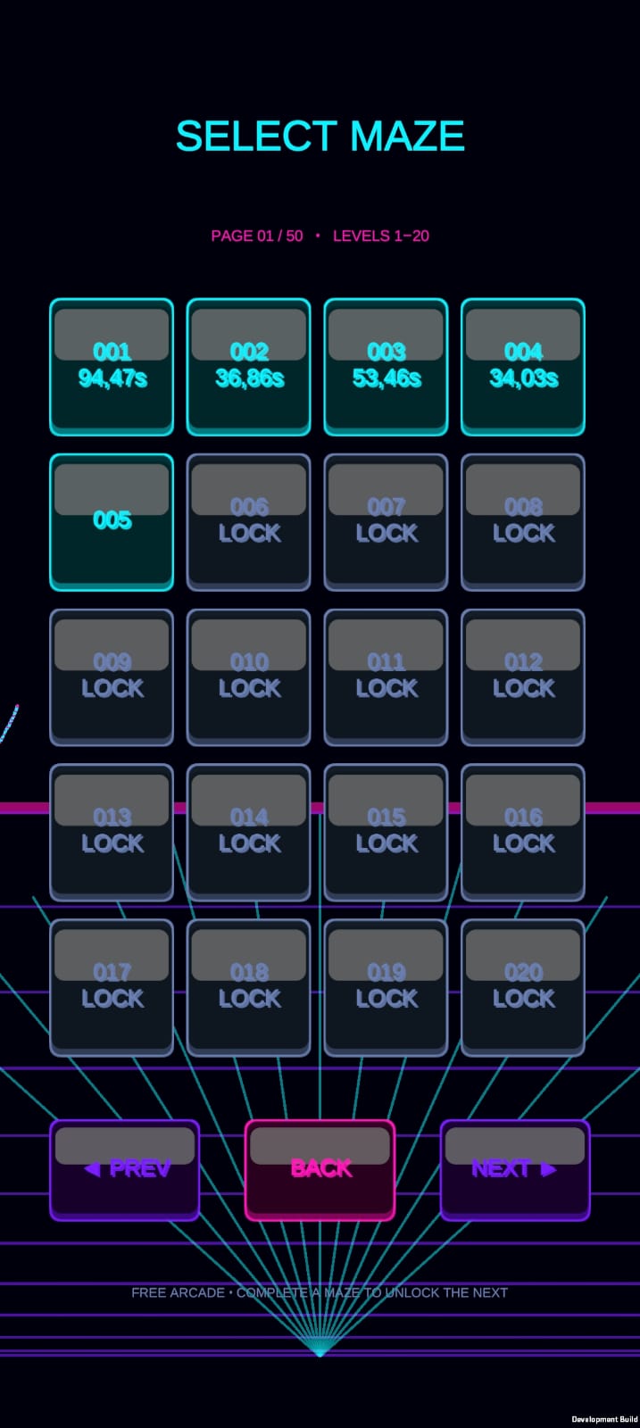 Amazeballs campaign level selector